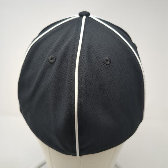 Under Armour Fitted Hat Black Large On Field Fit Vent Holes Piping - Picture 6 of 10